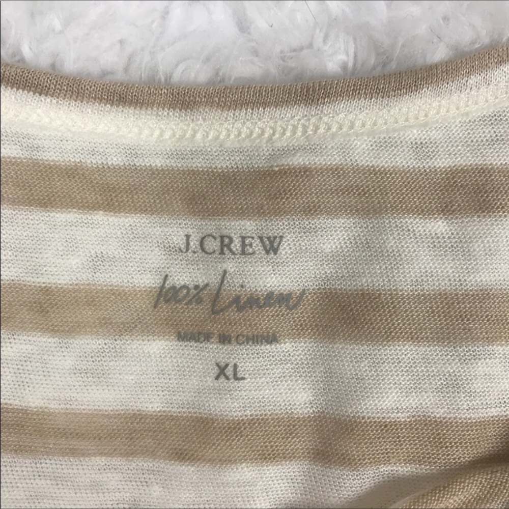 J.Crew NWT Linen Scoop Neck Stripe Tank Top XL - Picture 3 of 5